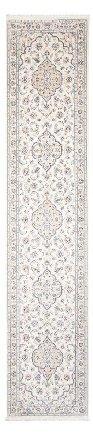 Tapis de couloir Tapis persan - Nain - Premium - 390 x 93 cm - crème
