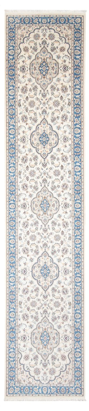 Tapis de couloir Tapis persan - Nain - Premium - 394 x 91 cm - crème