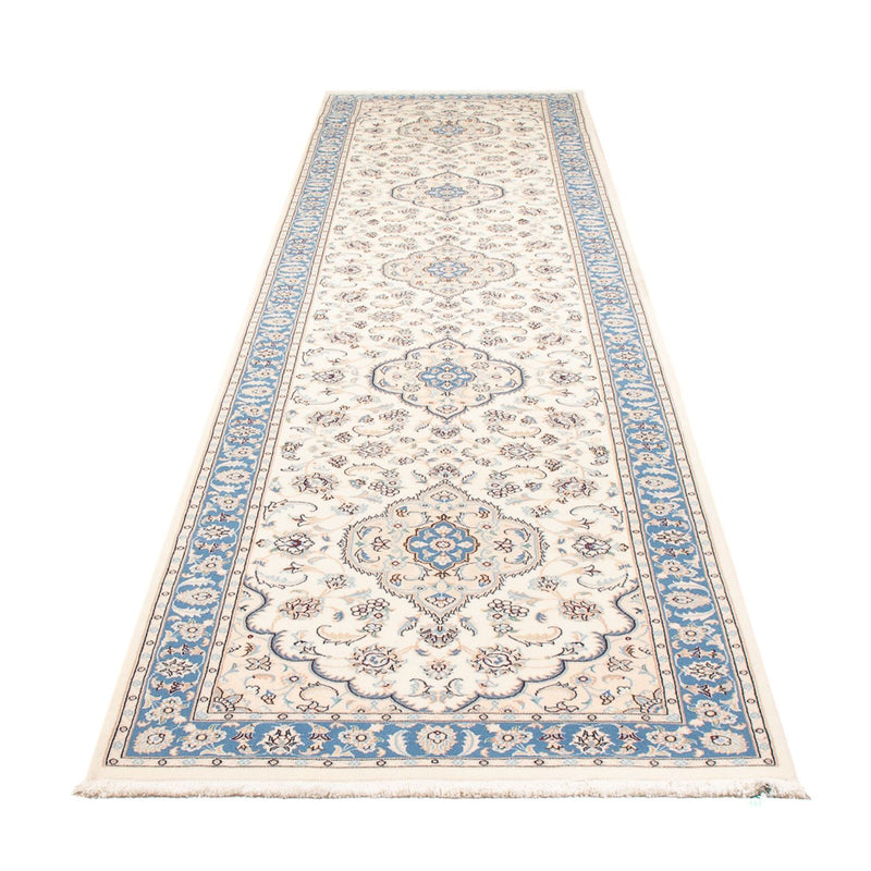 Tapis de couloir Tapis persan - Nain - Premium - 394 x 91 cm - crème