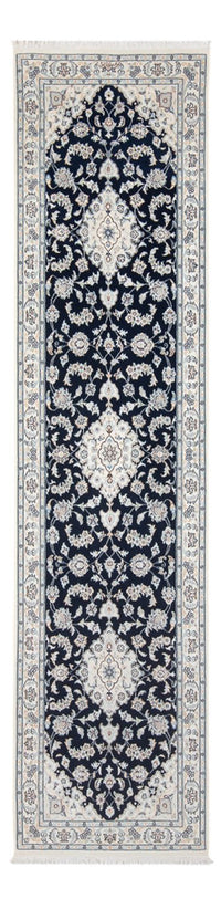Tapis de couloir Tapis persan - Nain - Premium - 302 x 81 cm - bleu foncé