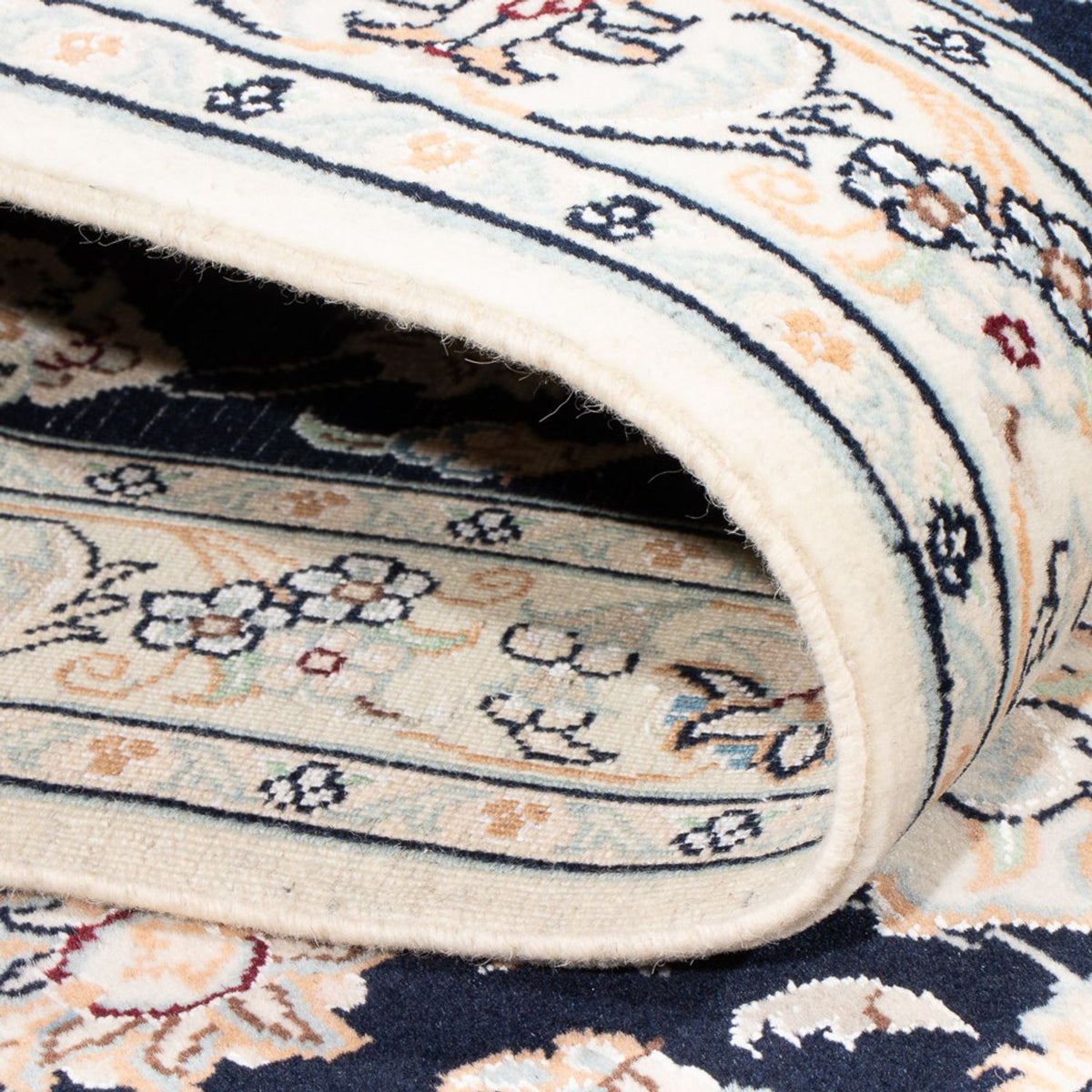 Tapis de couloir Tapis persan - Nain - Premium - 295 x 80 cm - bleu foncé