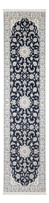 Tapis de couloir Tapis persan - Nain - Premium - 302 x 80 cm - bleu foncé