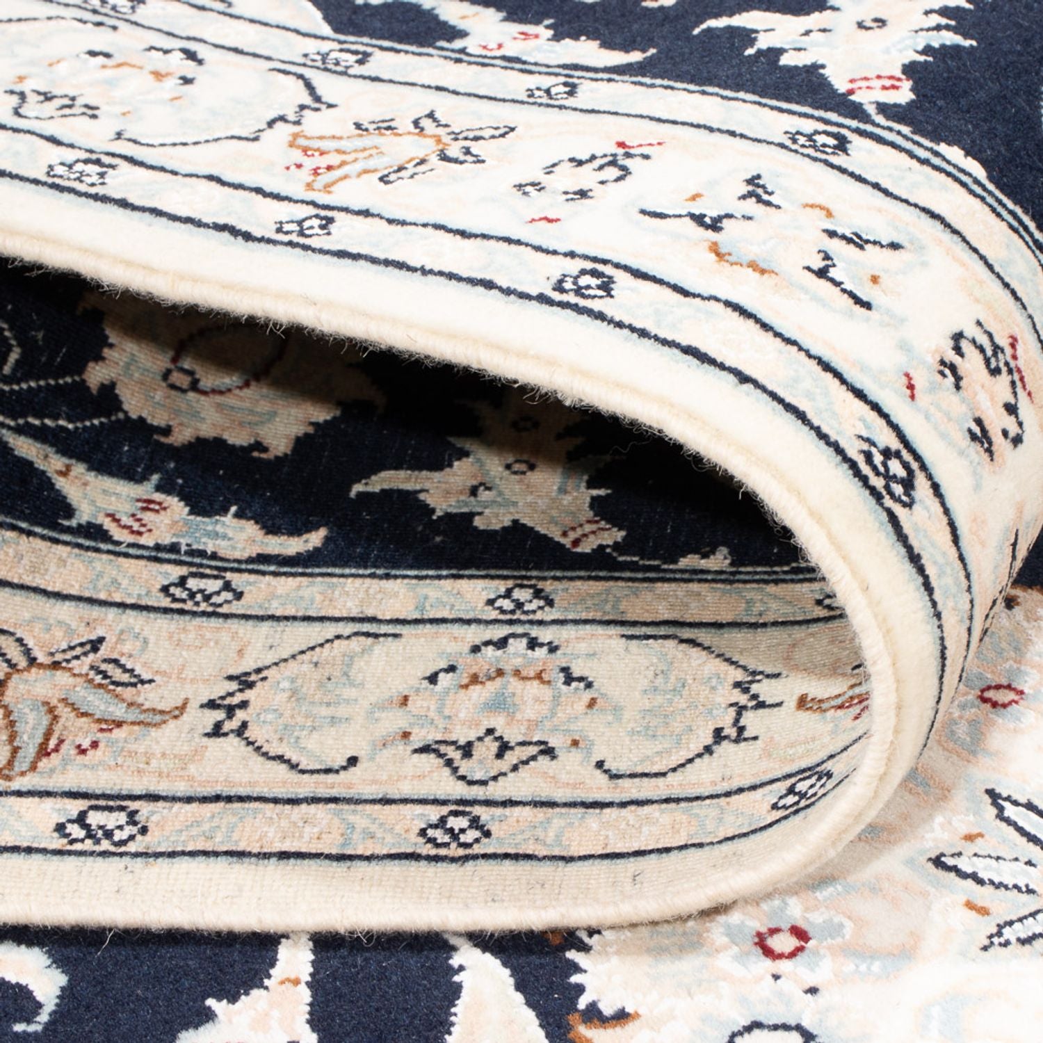Tapis de couloir Tapis persan - Nain - Premium - 302 x 80 cm - bleu foncé