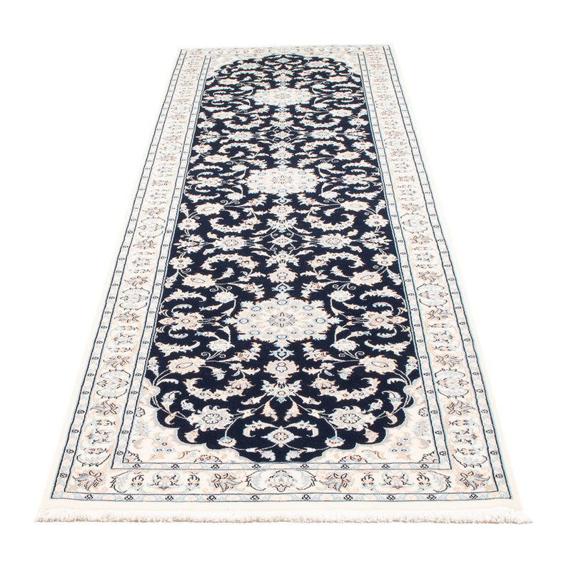 Tapis de couloir Tapis persan - Nain - Premium - 305 x 82 cm - bleu foncé