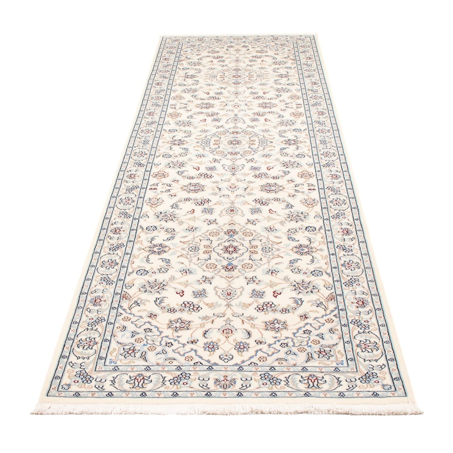 Tapis de couloir Tapis persan - Nain - Premium - 303 x 81 cm - crème