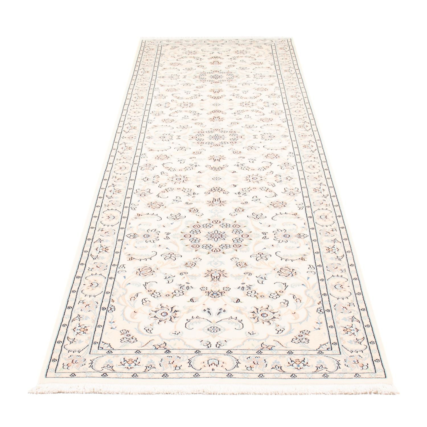 Tapis de couloir Tapis persan - Nain - Premium - 309 x 80 cm - crème