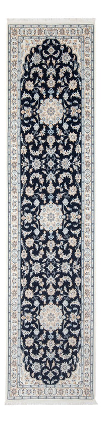 Tapis de couloir Tapis persan - Nain - Premium - 302 x 83 cm - bleu foncé