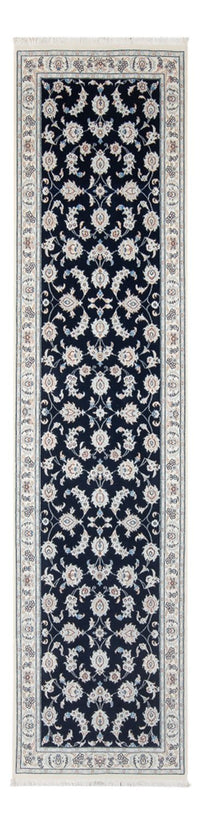 Tapis de couloir Tapis persan - Nain - Premium - 302 x 82 cm - bleu foncé