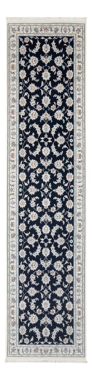 Tapis de couloir Tapis persan - Nain - Premium - 302 x 82 cm - bleu foncé