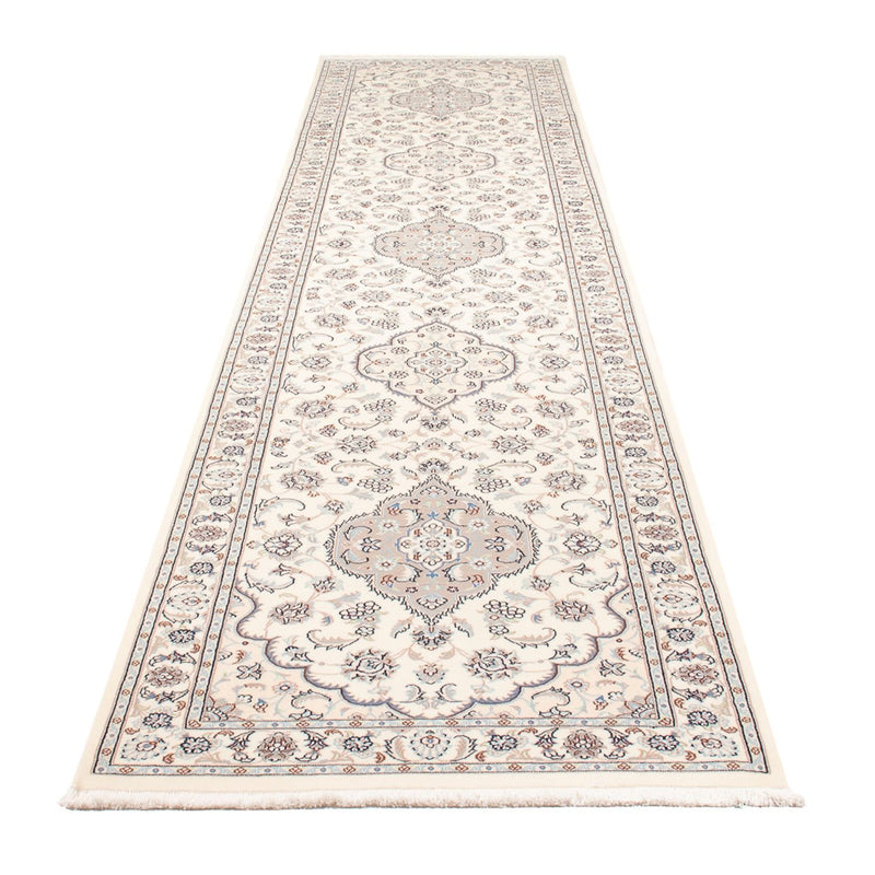 Tapis de couloir Tapis persan - Nain - Premium - 410 x 90 cm - crème