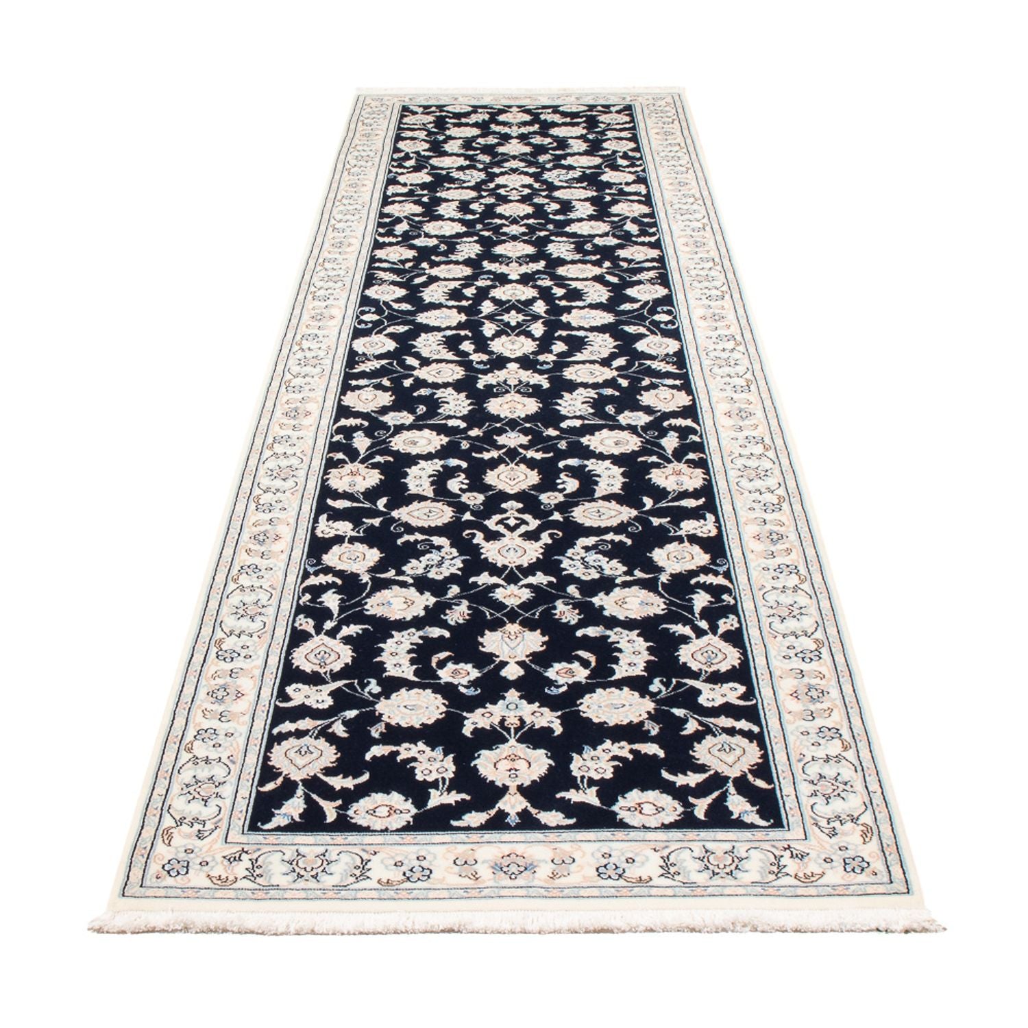 Tapis de couloir Tapis persan - Nain - Premium - 339 x 85 cm - bleu foncé
