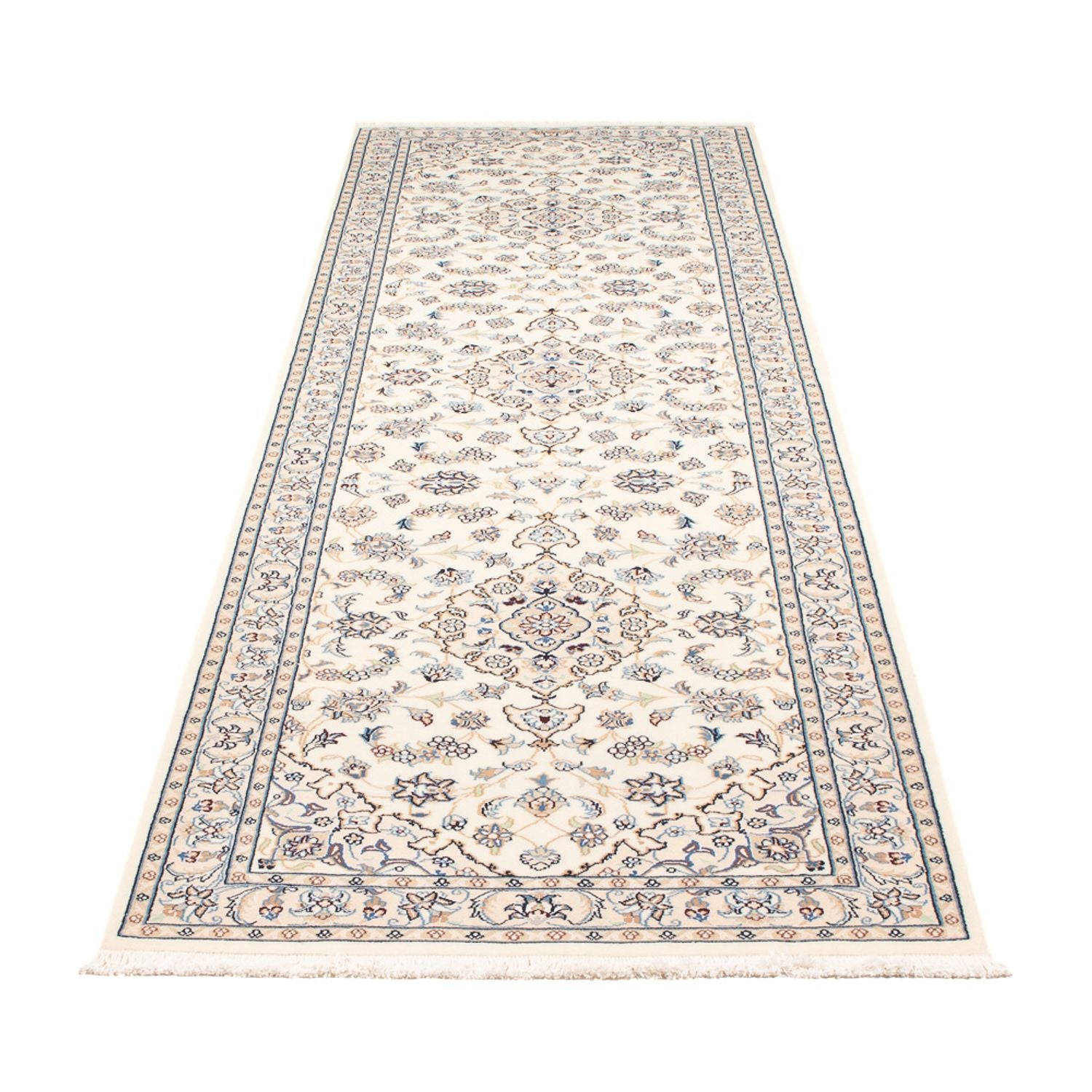 Tapis de couloir Tapis persan - Nain - Premium - 304 x 80 cm - crème