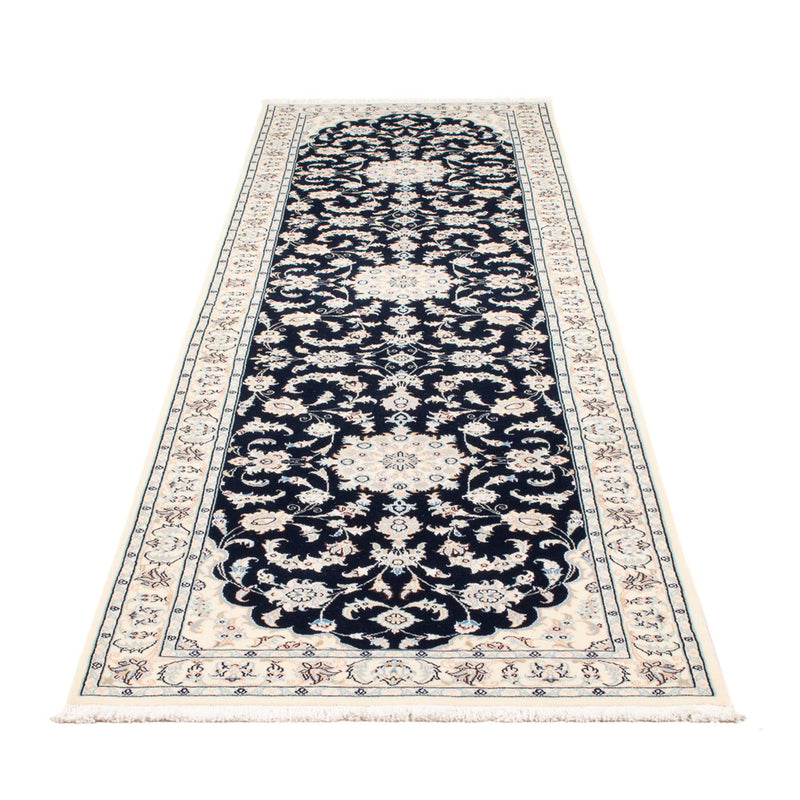 Tapis de couloir Tapis persan - Nain - Premium - 296 x 81 cm - bleu foncé
