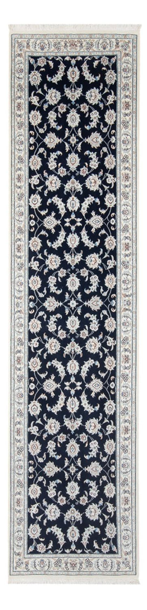 Tapis de couloir Tapis persan - Nain - Premium - 301 x 82 cm - bleu foncé