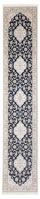 Tapis de couloir Tapis persan - Nain - Premium - 400 x 90 cm - bleu foncé