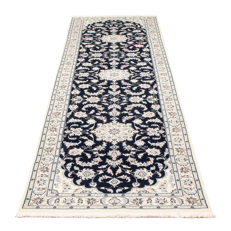 Tapis de couloir Tapis persan - Nain - Premium - 294 x 80 cm - bleu foncé