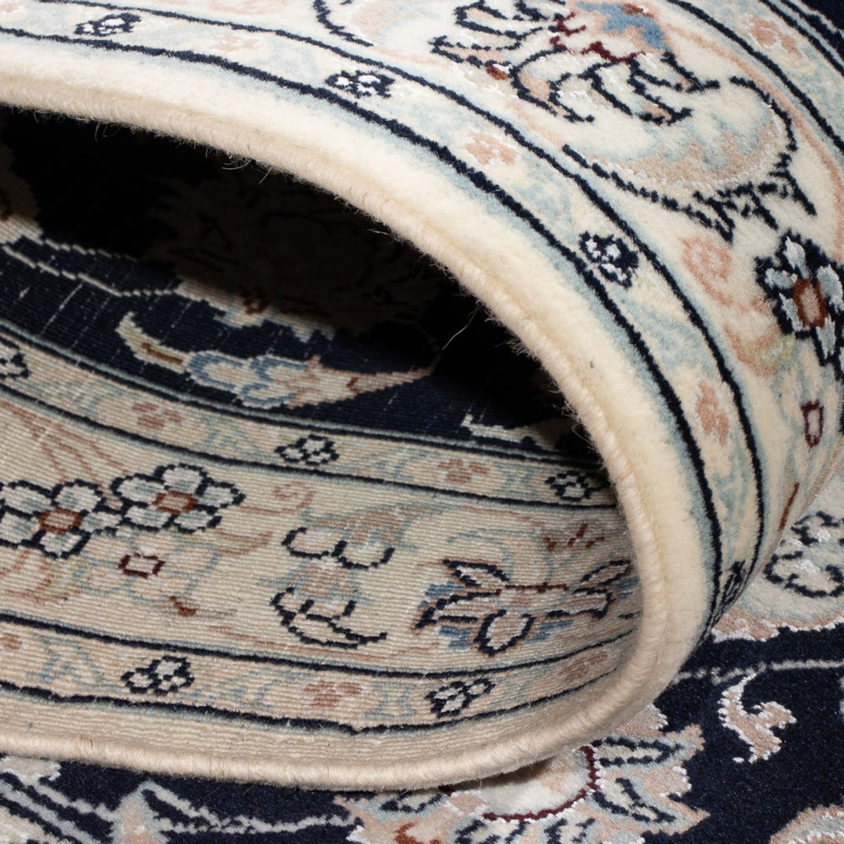 Tapis de couloir Tapis persan - Nain - Premium - 299 x 84 cm - bleu foncé