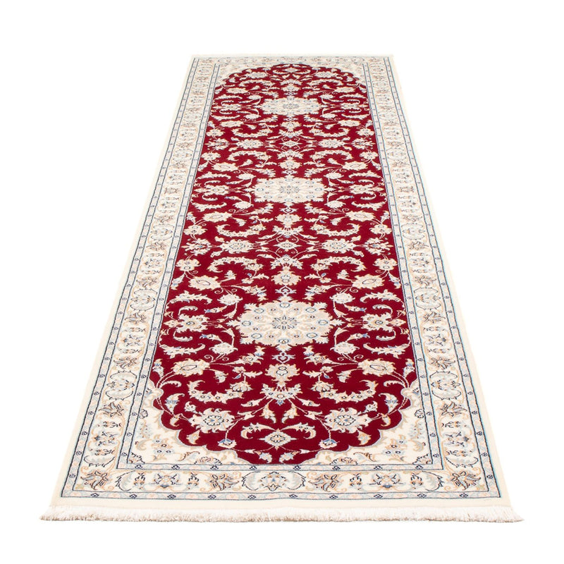 Tapis de couloir Tapis persan - Nain - Premium - 302 x 82 cm - rouge