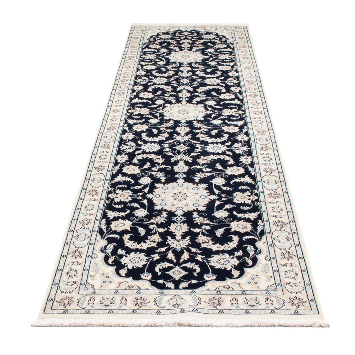 Tapis de couloir Tapis persan - Nain - Premium - 322 x 80 cm - bleu foncé