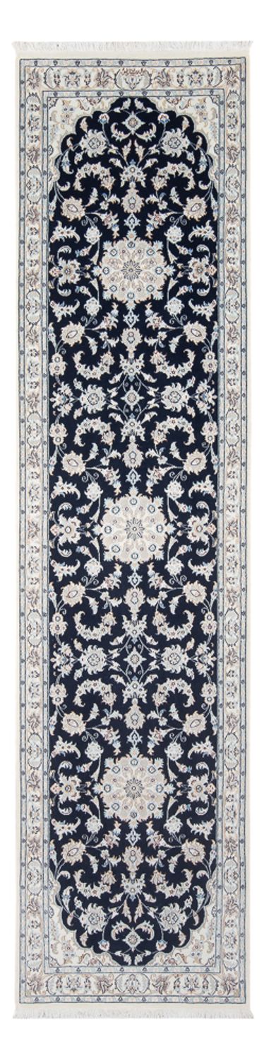 Tapis de couloir Tapis persan - Nain - Premium - 301 x 83 cm - bleu foncé