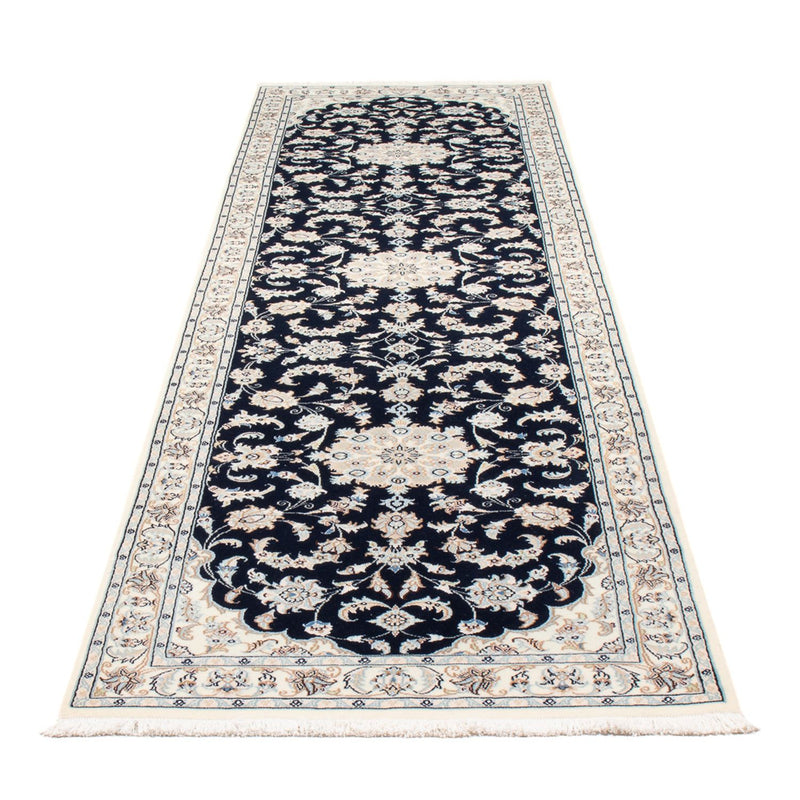 Tapis de couloir Tapis persan - Nain - Premium - 301 x 83 cm - bleu foncé