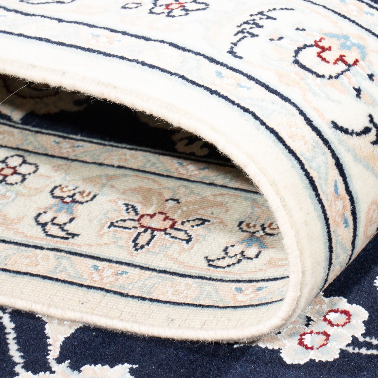 Tapis de couloir Tapis persan - Nain - Premium - 290 x 81 cm - bleu foncé