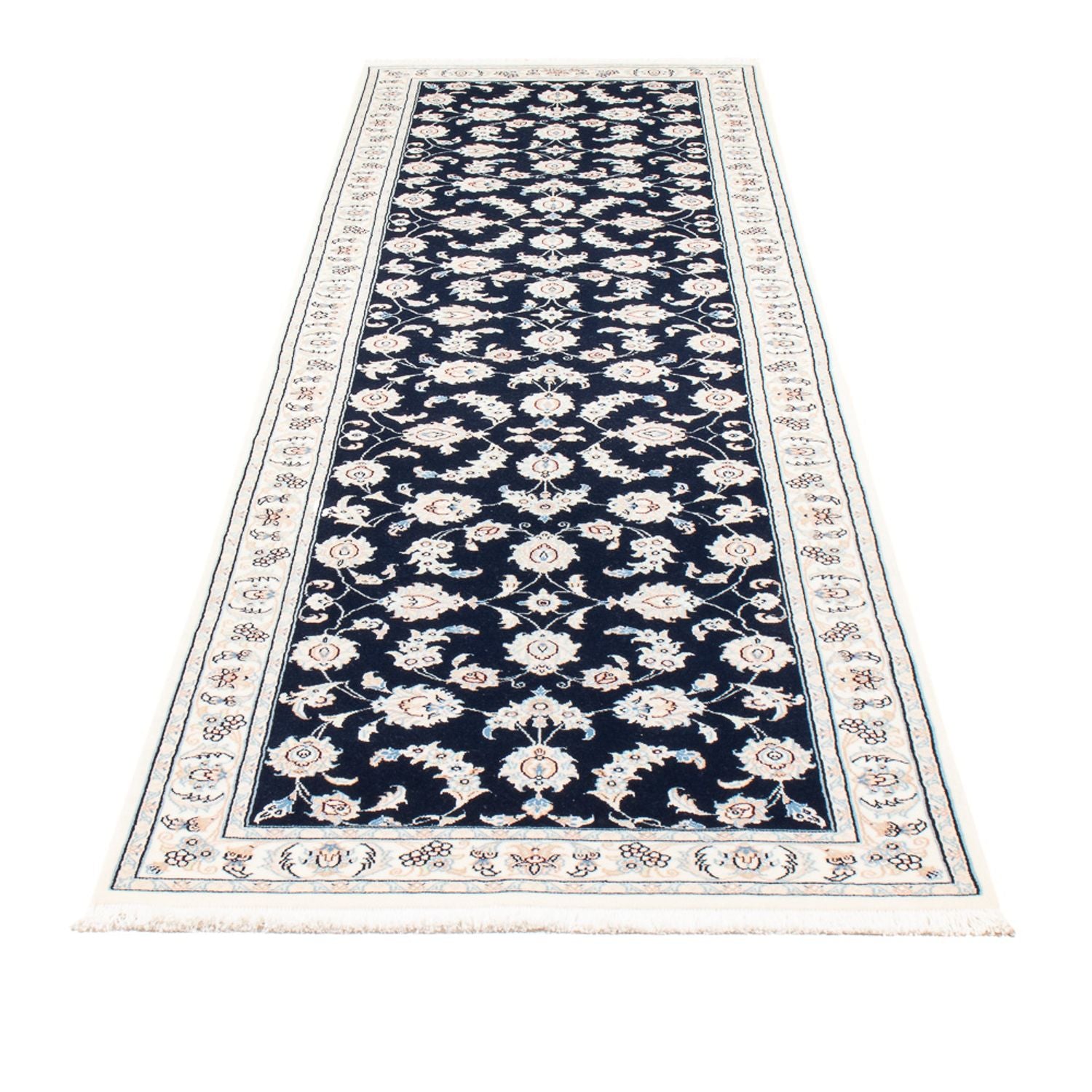 Tapis de couloir Tapis persan - Nain - Premium - 290 x 81 cm - bleu foncé