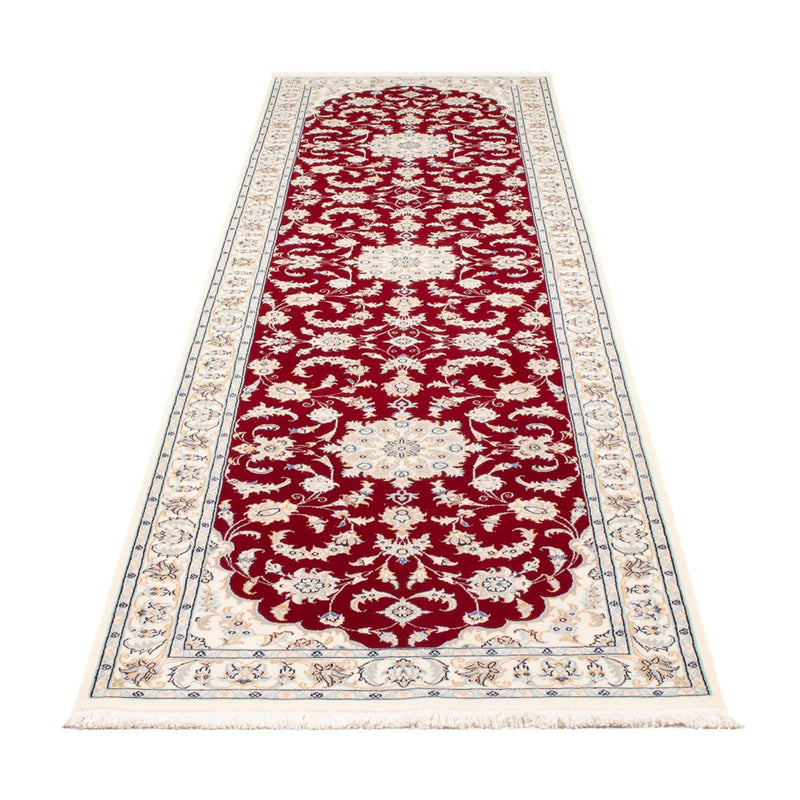 Tapis de couloir Tapis persan - Nain - Premium - 302 x 82 cm - rouge