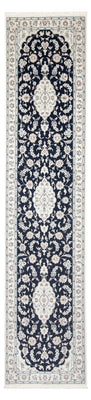 Tapis de couloir Tapis persan - Nain - Premium - 344 x 90 cm - bleu foncé