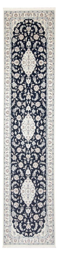 Tapis de couloir Tapis persan - Nain - Premium - 344 x 90 cm - bleu foncé