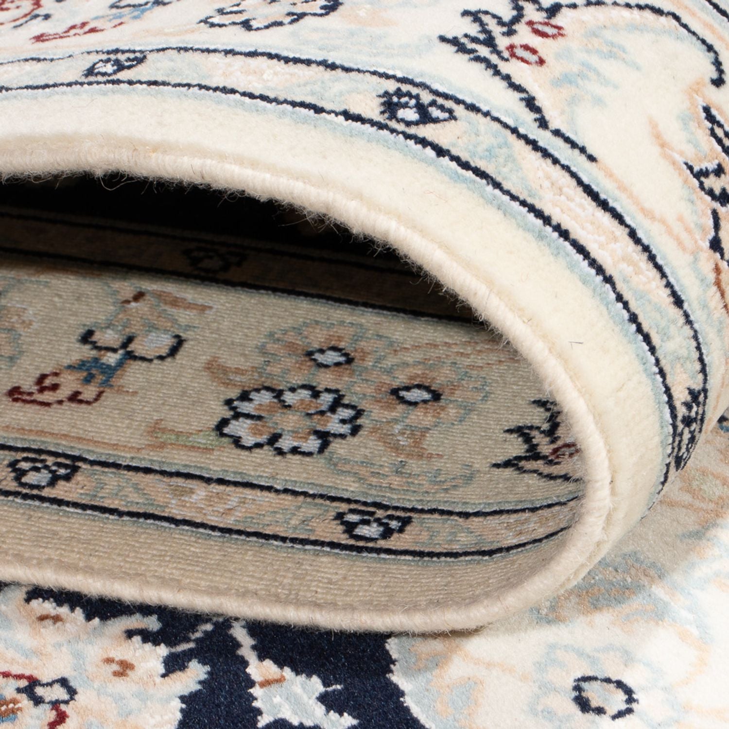 Tapis de couloir Tapis persan - Nain - Premium - 344 x 90 cm - bleu foncé