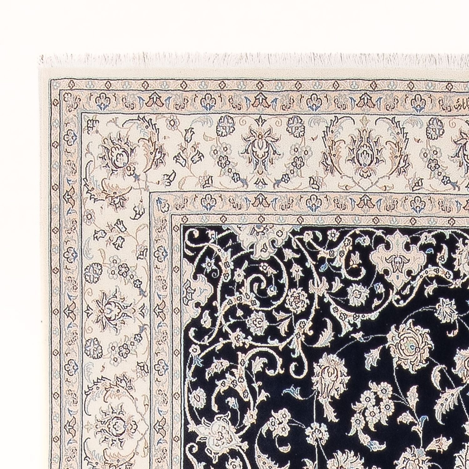 Tapis persan - Nain - Premium - 301 x 202 cm - bleu foncé