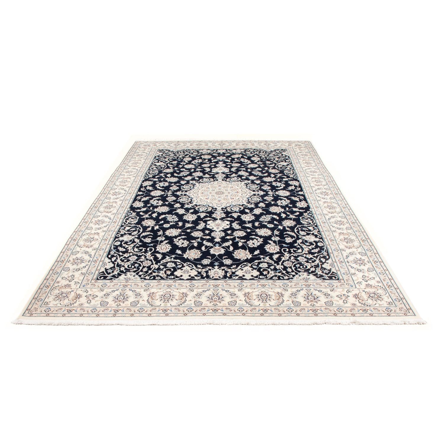 Tapis persan - Nain - Premium - 301 x 202 cm - bleu foncé
