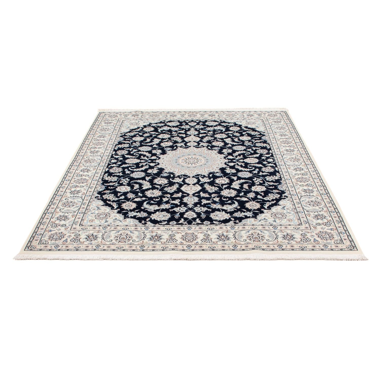 Tapis persan - Nain - Premium - 199 x 149 cm - bleu foncé