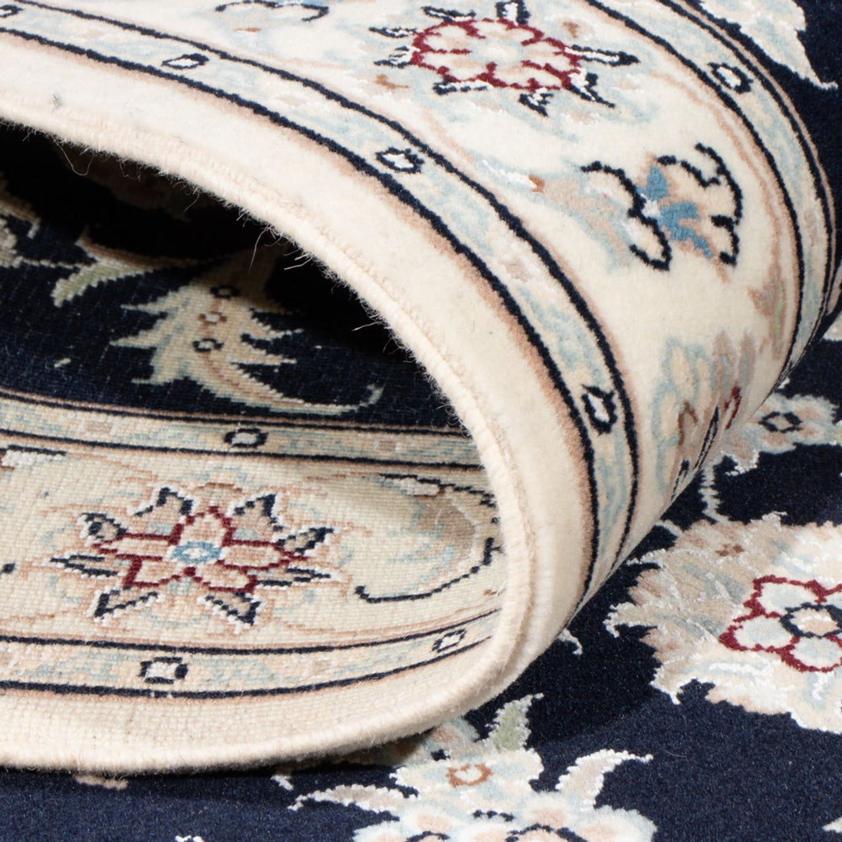 Tapis de couloir Tapis persan - Nain - Royal - 204 x 82 cm - bleu foncé