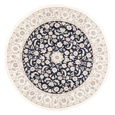 Tapis persan - Nain ronde  - 202 x 202 cm - bleu foncé