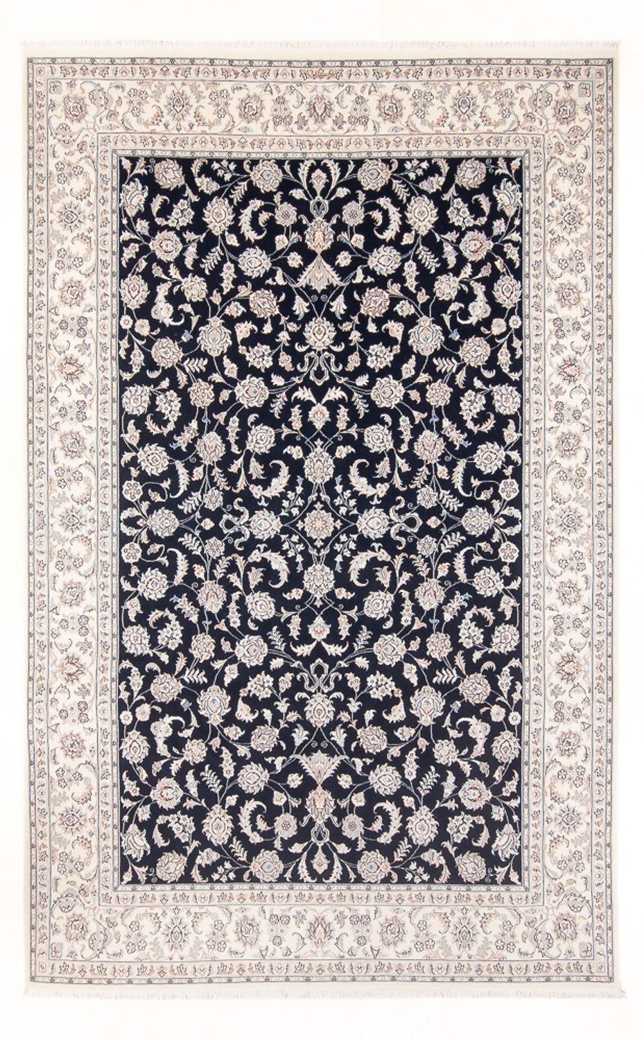 Tapis persan - Nain - Premium - 298 x 198 cm - bleu foncé