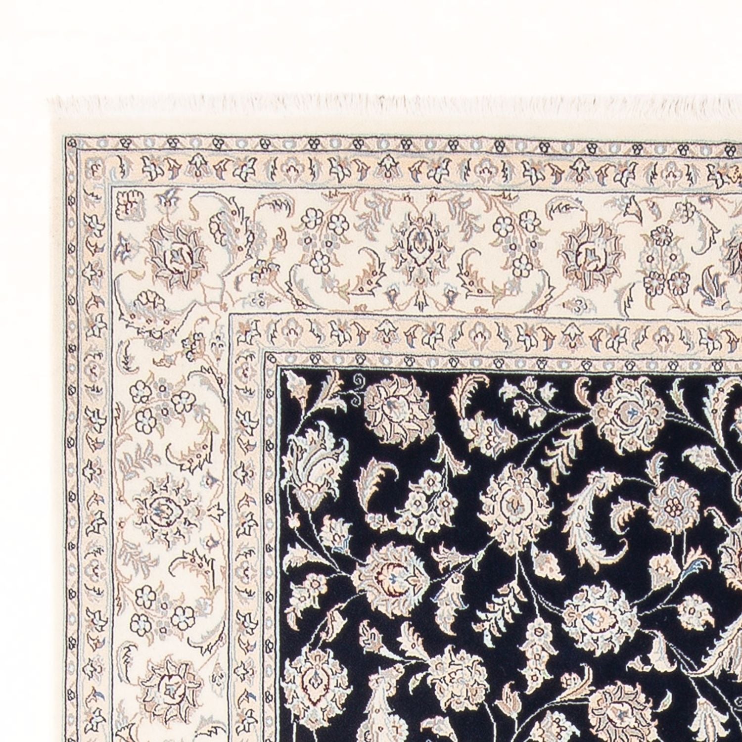 Tapis persan - Nain - Premium - 298 x 198 cm - bleu foncé