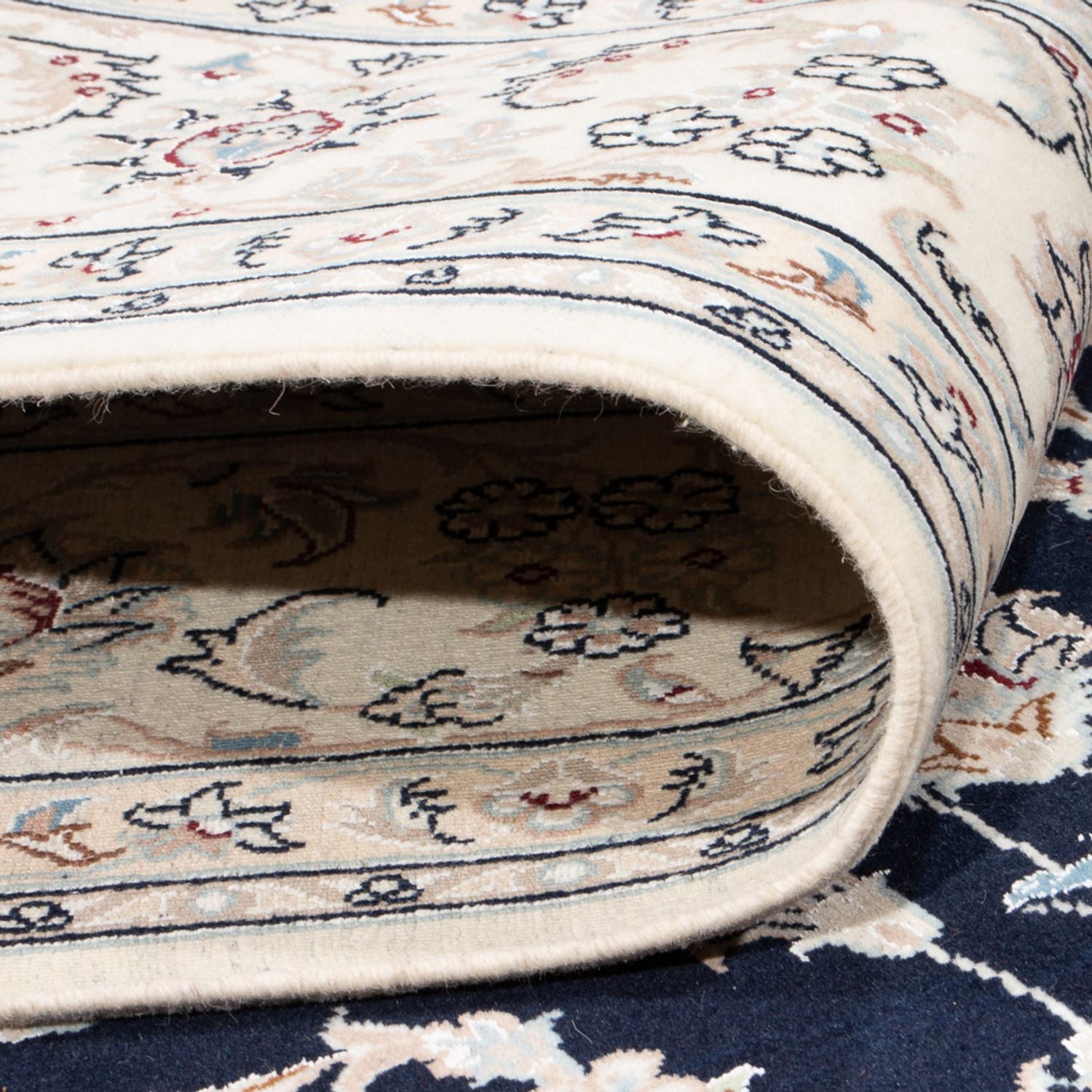 Tapis persan - Nain - Premium - 298 x 198 cm - bleu foncé