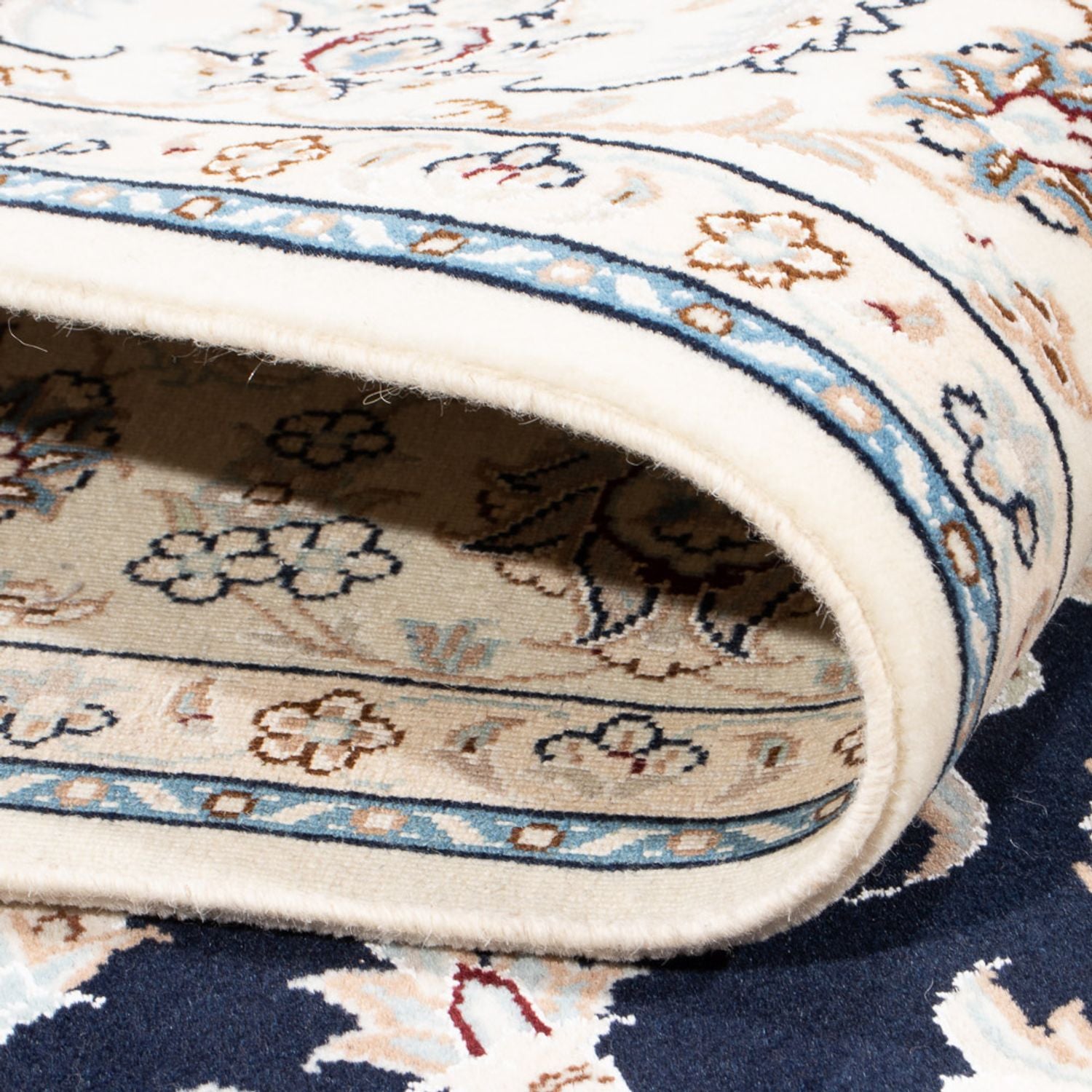 Tapis persan - Nain - Premium - 205 x 148 cm - bleu foncé
