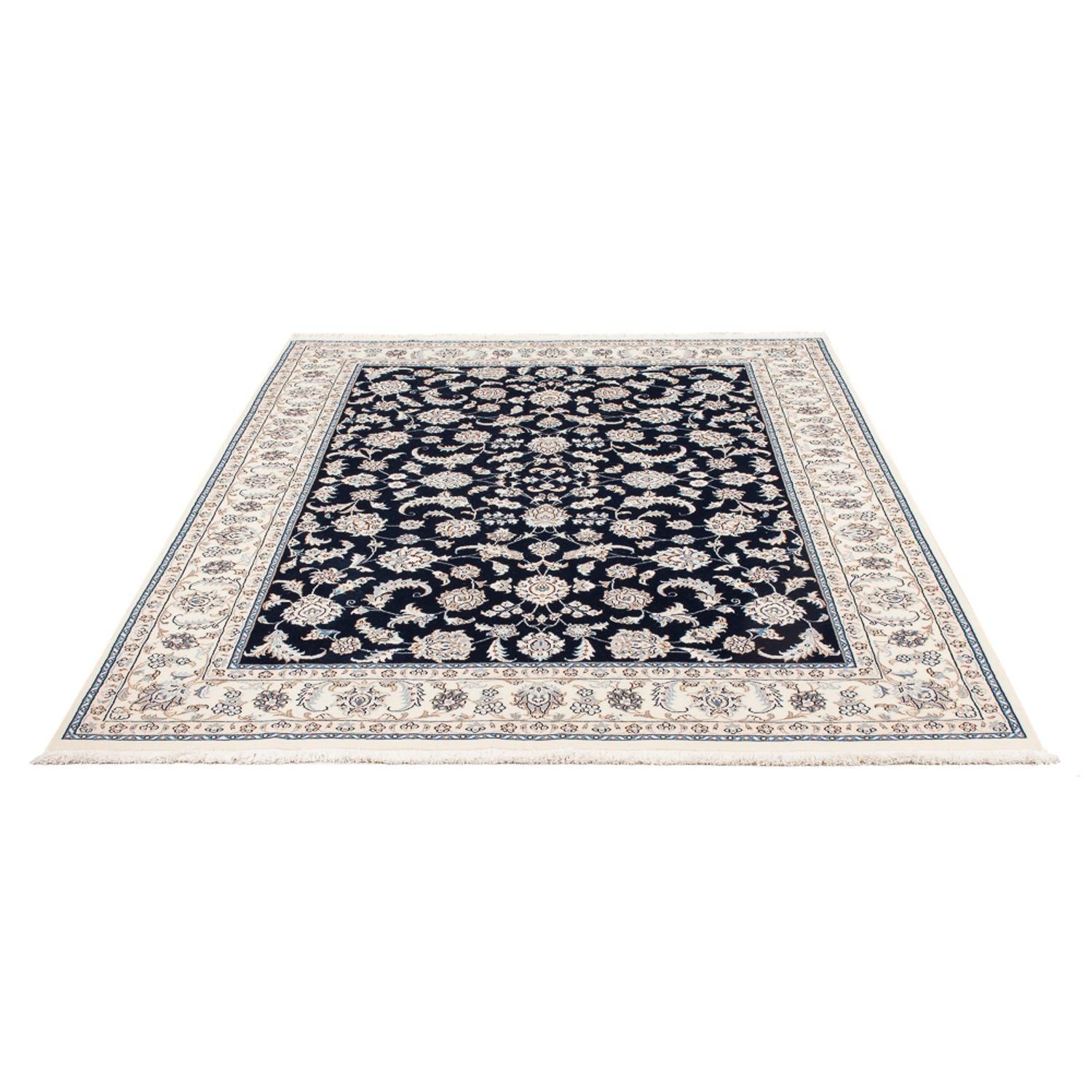 Tapis persan - Nain - Premium - 205 x 148 cm - bleu foncé