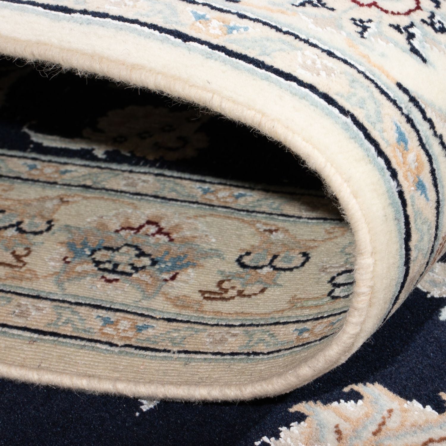 Tapis de couloir Tapis persan - Nain - Premium - 352 x 82 cm - bleu foncé