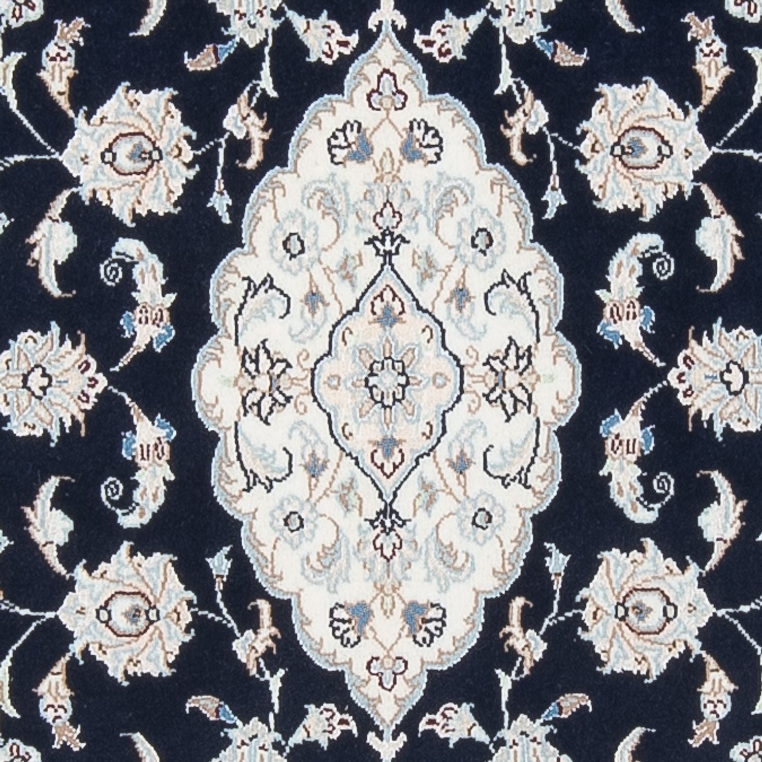 Tapis de couloir Tapis persan - Nain - Premium - 340 x 85 cm - bleu foncé