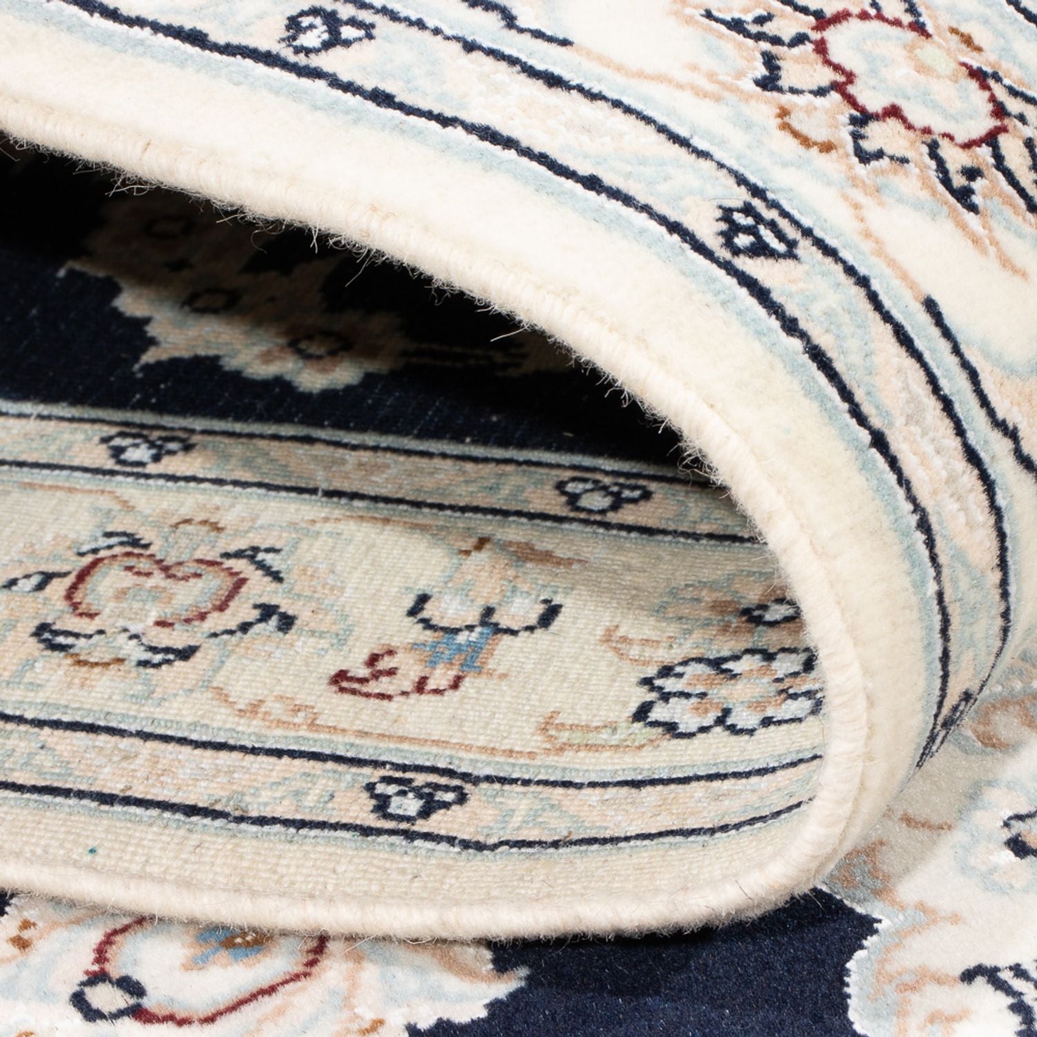 Tapis de couloir Tapis persan - Nain - Premium - 340 x 85 cm - bleu foncé
