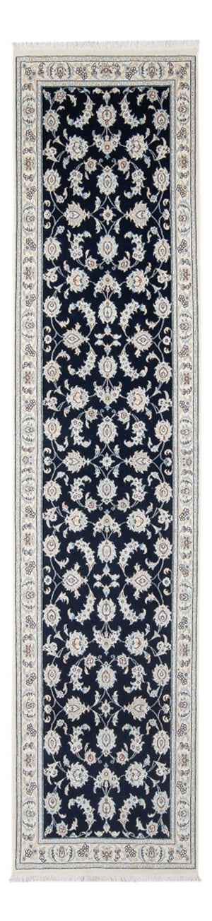 Tapis de couloir Tapis persan - Nain - Premium - 304 x 81 cm - bleu foncé