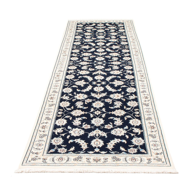 Tapis de couloir Tapis persan - Nain - Premium - 304 x 81 cm - bleu foncé