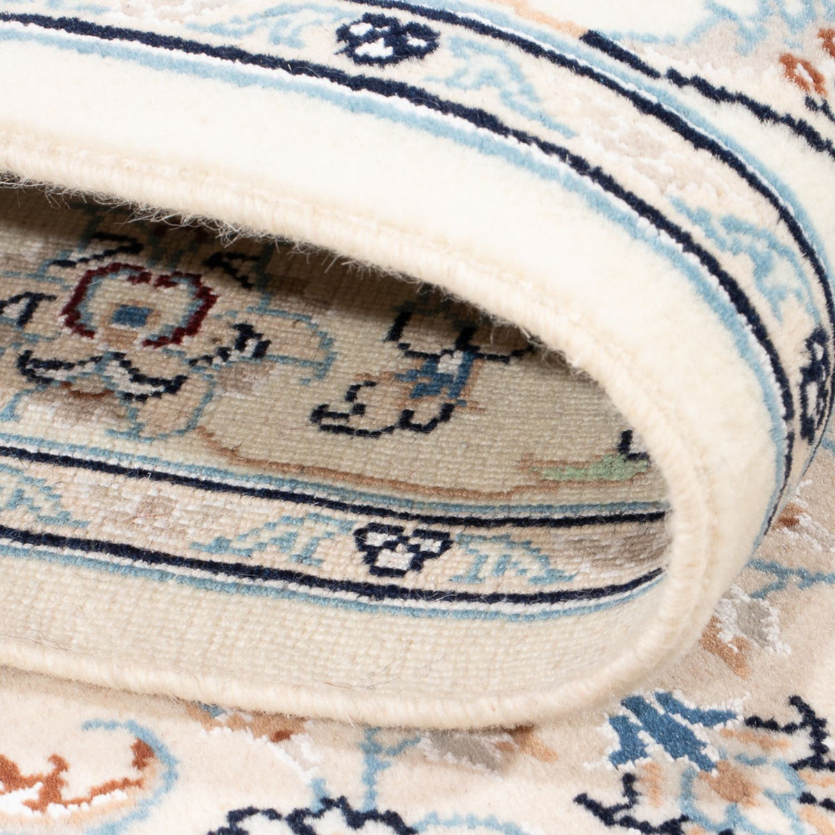 Tapis de couloir Tapis persan - Nain - Premium - 345 x 84 cm - crème