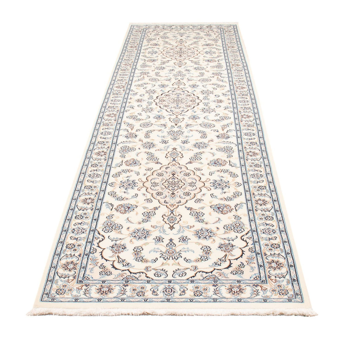 Tapis de couloir Tapis persan - Nain - Premium - 345 x 84 cm - crème