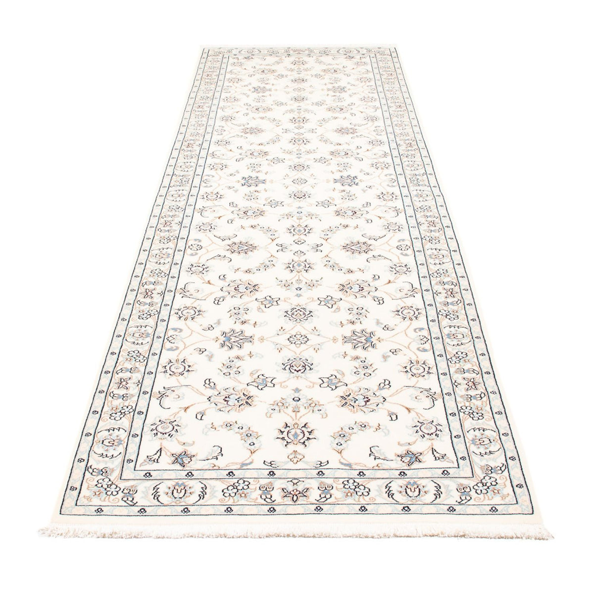 Tapis de couloir Tapis persan - Nain - Premium - 301 x 85 cm - crème