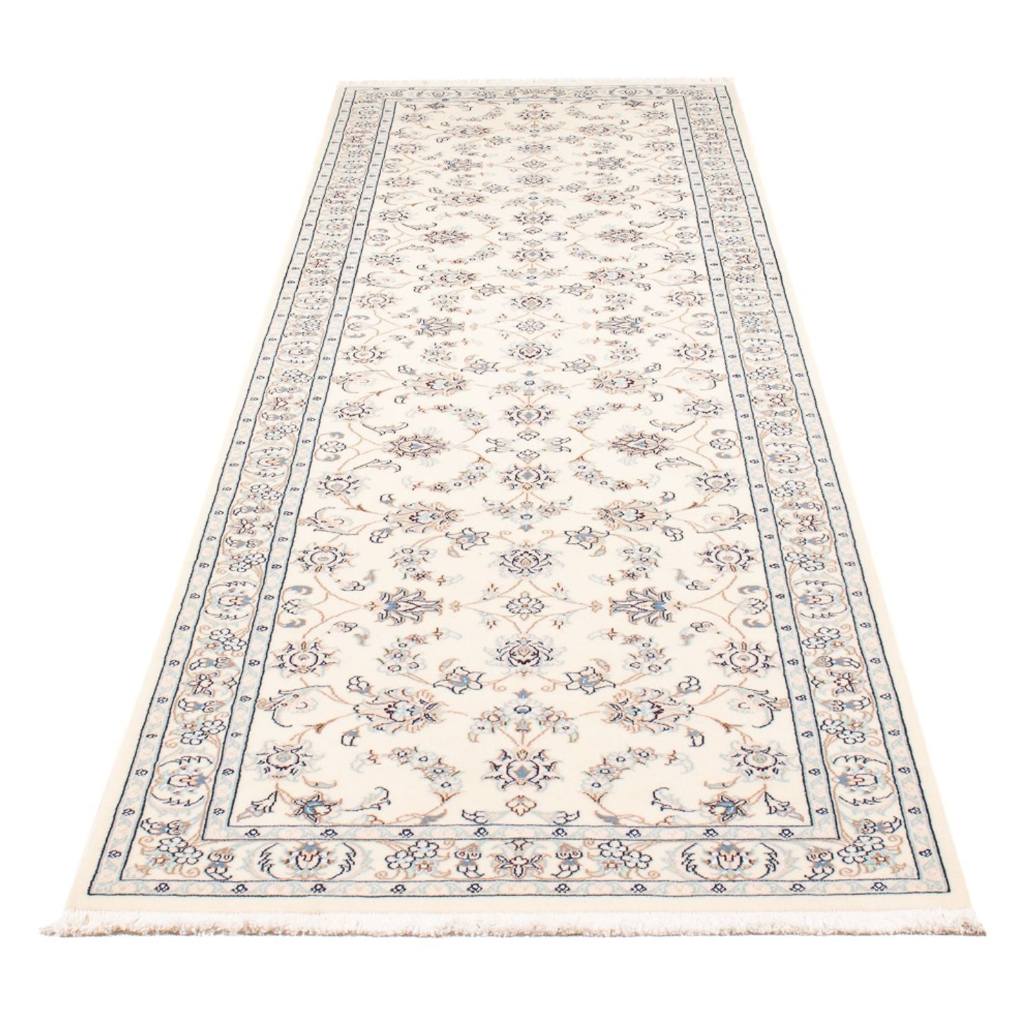 Tapis de couloir Tapis persan - Nain - Premium - 301 x 83 cm - crème